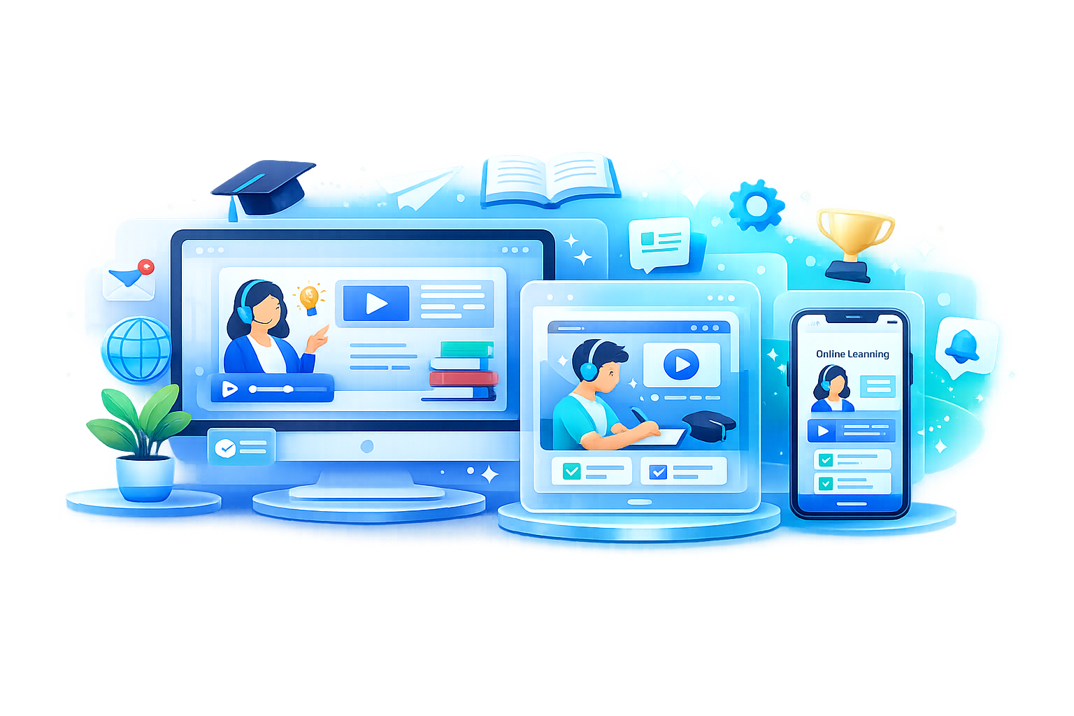Ilustrasi E-Learning NU